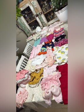 Mixed Baby Girl Clothing Bundle - Pastel Pink, White, Yellow & Red